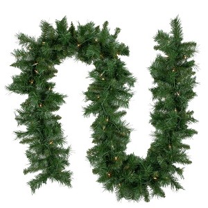 Northlight Pre-Lit Chatham Pine Artificial Christmas Garland - 9' x 10" - Clear Lights - 1 of 3