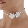 Unique Bargains Flower Pattern Adjustable choker necklace Wrap around wrist bracelet White 1 Pc - 2 of 4