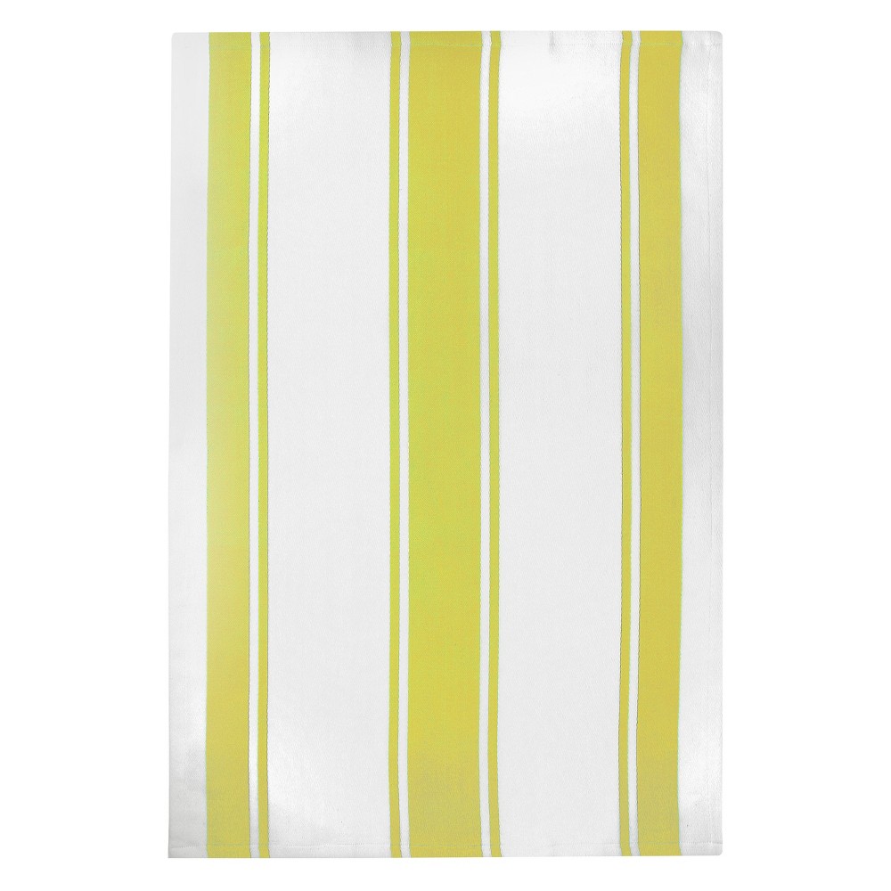 2pk Kitchen Towels Yellow - MU Kitchen: Cotton Dobby Weave, Machine Washable, Striped Design