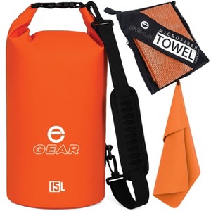 Waterproof Dry Bag 15L with Free Quick Dry Microfiber Towel – Floating Roll Top Dry Sack - Enthusiast Gear - 1 of 4