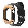 Insten Watch Band with Rugged Bumper Case For Apple Watch 44mm Series 6 SE 5 4, Replacement Strap, Black/Gold - 4 of 4