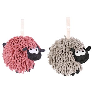 REGALWOVEN Cute Sheep Shape Chenille Soft Absorbent Hand Towels 2 Pcs - 1 of 4
