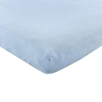 Hudson Baby Infant Boy Cotton Fitted Crib Sheet, Heather Light Blue, One Size