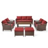 Belord 8PCS Patio Furniture Set - All Weather Outdoor Conversation Set Sectional Sofa with Wicker Swivel Rocker Patio Chairs, Comfy Cushions Ottomans - 2 of 4