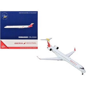 Bombardier CRJ1000 Commercial Aircraft "Iberia Regional" (EC-MVZ) White with Red Tail 1/400 Diecast Model Airplane by GeminiJets - 1 of 3