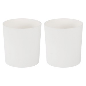 Unique Bargains Plastic Lightweight Modern Design Plant Pot Round 2 Pcs - 1 of 4