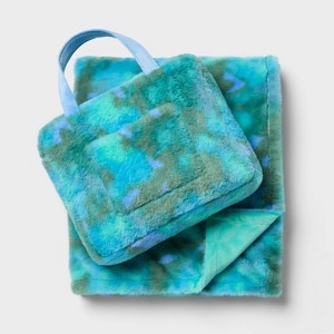 50"x60" Kids' On-the-Go Tie Dye Throw Blanket in a Bag Set - Pillowfort™ - 1 of 4