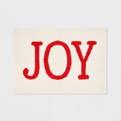 17"x24" Joy Holiday Bath Rug Berry Red - Threshold™