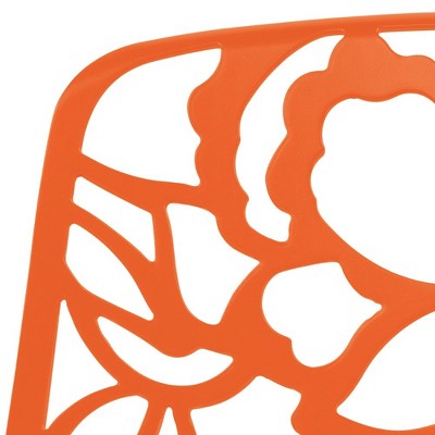 Devon Orange Aluminum Modern Outdoor Stackable Chair