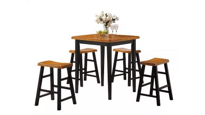 5pc Gaucho Counter Height Dining Set Oak/Black - Acme Furniture, 2 of 6, play video
