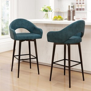 Vipbear Counter Height Swivel Barstools with Back Bar Stools Set of 2 Modern Upholstered for Kitchen Island,Dining Room,Home Bar - 1 of 4