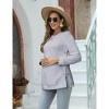 Coolmee Women's Maternity Cable Knit Tops Long Sleeve Split Side Crewneck Pregnancy Nursing Pullover Sweatshirt - 3 of 4