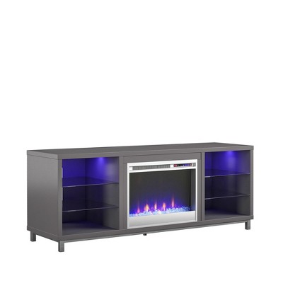 Lumina 65" Graphite Gray Media Console with Electric Fireplace