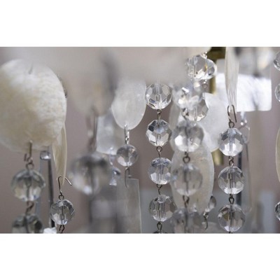 Mini Capiz Shell & Crystal 5-Light Chandelier in Gold Silver