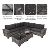 FIONECA Deluxe 7-Piece Patio Furniture Set ¨C Gray Rattan Outdoor Conversation Set with Gray Cushions & 2 Tables - 4 of 4
