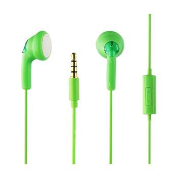 REIKO IN EAR HEADPHONES & EARBUDS WITH MIC IN GREEN