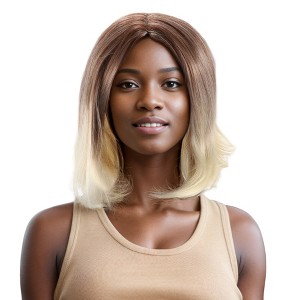 Unique Bargains Women's Straight Short Hair Wig High Temperature Fiber 10in Beige Brown 1 Pc - 1 of 4