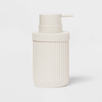 Ribbed Soap Pump Ivory - Room Essentials™: Resin & Plastic, Refillable, Spot Clean, 13.5oz Capacity