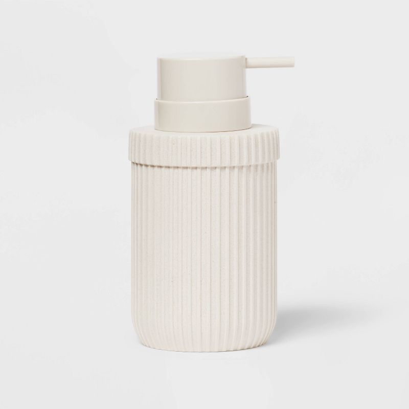 Ribbed Soap Pump Ivory - Room Essentials&#8482;, 1 of 8