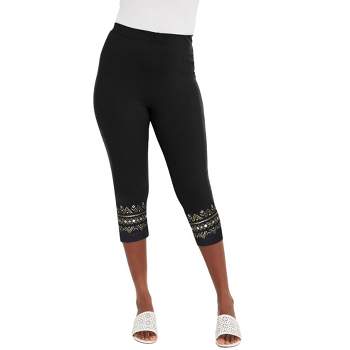 Plus Size Women's Knit Capri Leggings by ellos in Black Reptile (Size  18/20) - Yahoo Shopping