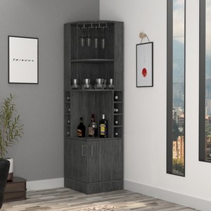 YOOCOZZ Wine Bar Cabinet Papprika, 8 Wine Cubbies, Double Door - 1 of 4