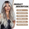 Jessie's Wig Cosplay Heat Resistan Long Curly Synthetic Wigs Long Ombre Brown Grey Curly Wig with Air Bangs Dark Roots 26 Inch 1 Pc/Pack - 4 of 4