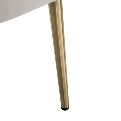 Elegance Art Deco Light Grey Velvet Accent Chair with Gold Metal Legs