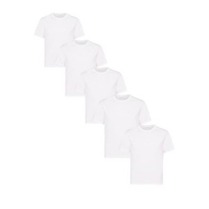 Mens 5 Pack White Tees Shortsleeve - 1 of 2