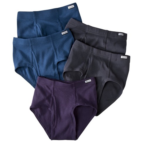 Hanes Men's Comfort Soft Waistband Mid-Rise Briefs 5pk - Black/Blue/Purple  XXL