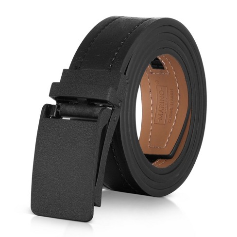 Mio Marino  Men's Indented Designed Ratchet Belt - Deep Charcoal