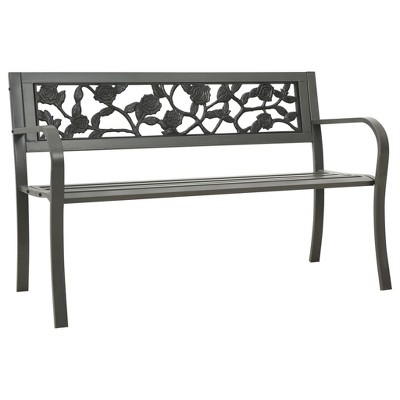 vidaXL Patio Bench 49.2 in. Steel Gray