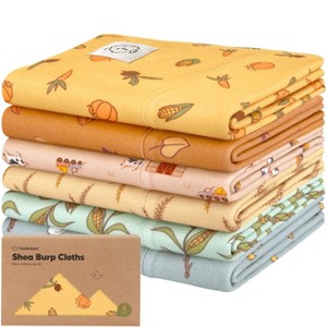 6pk Shea Baby Burp Cloths for Baby Boys and Girls, Organic Burping Cloths for Babies, Newborn - 1 of 4