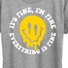 Women's - Instant Message - Everything Is Fine Melted Smile Short Sleeve Graphic T-Shirt - 2 of 4