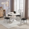 NicBex PU Leather Dining Chairs Set of 4,PU Leather Upholstered Armless Kitchen Chair with High Back and Steel Legs for Dining Room,Kitchen - 2 of 4