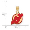 Black Bow Jewelry 14k Yellow Gold Plated Sterling Silver New Jersey Devils NHL Small Pendant - 2 of 3