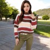 Anna-Kaci Women's Striped Mock Neck Sweater with Color Block Design and Long Sleeves - 4 of 4
