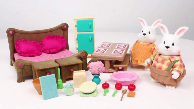 Li&#39;l Woodzeez Miniature Furniture Playset 26pc - Master Bedroom &#38; Dining Set, 2 of 8, play video