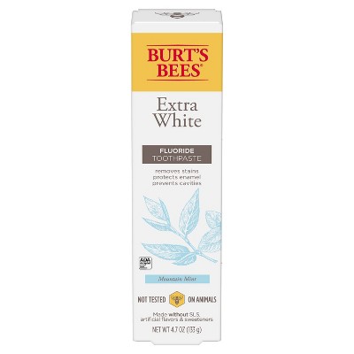 Burt's Bees Extra White Fluoride Natural Toothpaste Mountain Mint - 4.7oz