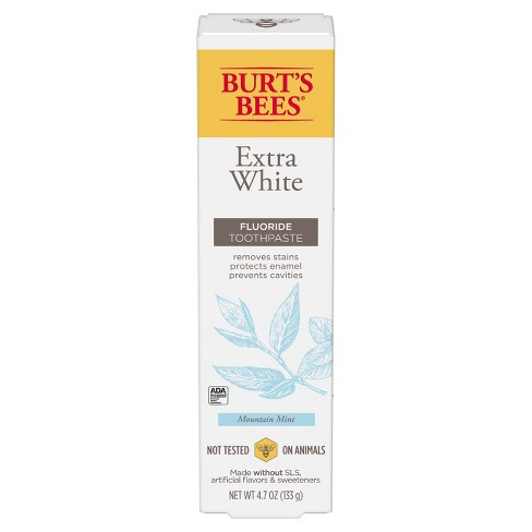 Burt's Bees Extra White Fluoride Natural Toothpaste Mountain Mint - 4.7oz - image 1 of 4