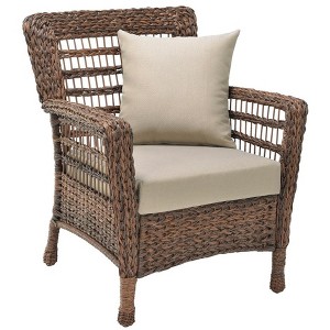 Jiallo Modern Concept Faux Sea Grass Resin Rattan Patio Chair - 1 of 3