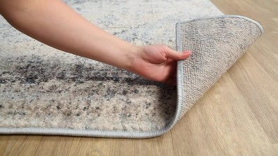 Elysian Blue Rectangular 6'7" x 9' Easy Care Area Rug