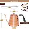 OPUX Gooseneck Pour Over Coffee Kettle with Thermometer, Premium Grade Stainless Steel Drip Kettle for Home Brewing Tea Barista, 40 fl oz - 4 of 4