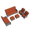 UPTION 6-Piece Steel Outdoor Patio Conversation Seating Set - 3 of 4