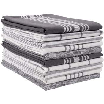 KAF Home Soho Kitchen Dish Towel Set of 10 | 18 x 28 Inch Tea Towels | Soft and Absorbent Mixed Set of Flat Towels
