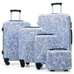Whisen 5pc ABS Hardside Travel Luggage Set with TSA Lock and Quiet
