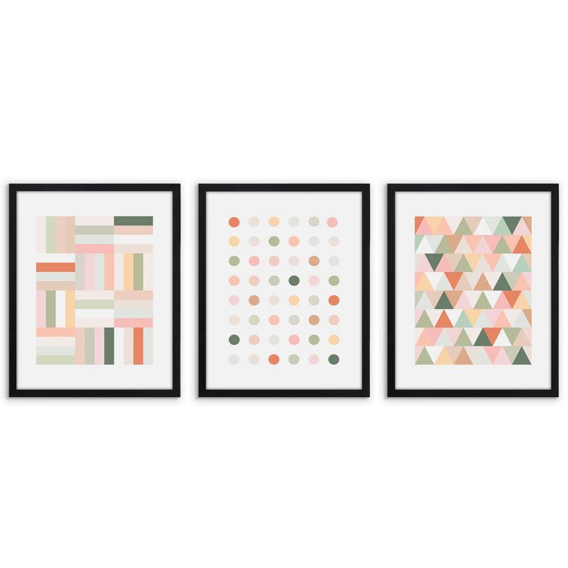 Americanflat Modern Neutral Pink Green Teracotta Geometric By The Print Republic - 3 Piece Set, 3 of 7