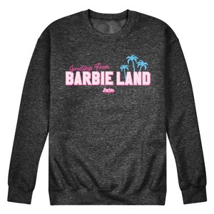 Men's - Barbie - Greetings from Barbie Land Graphic Fleece Sweatshirt - 1 of 4