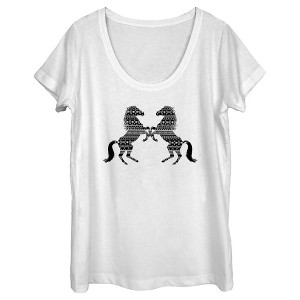 Women's Lost Gods Southwestern Horse Silhouettes Scoop Neck - 1 of 4