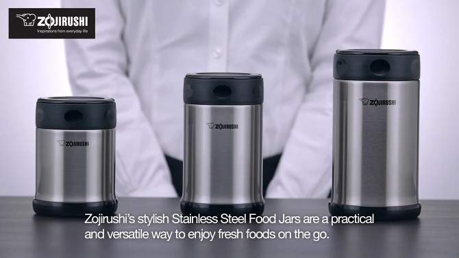 Zojirushi 25oz Vacuum Insulated Stainless Steel Food Jar with SlickSteel Interior Aqua Blue, 2 of 4, play video