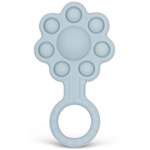 Silicone Baby Pop-it Flower Rattle - Engage Your Baby's Senses with Vibrant Colors and Popping Delight with Sensory Teething Fun (MultiColor) - 1 of 4